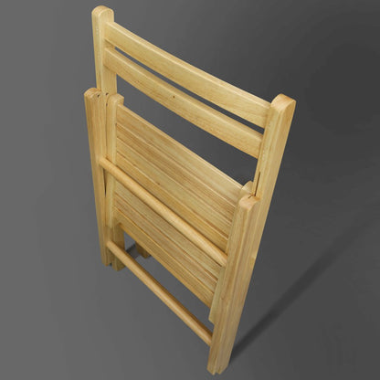 Casual Home Wooden Folding Chairs 2-Pcs Set - Natural