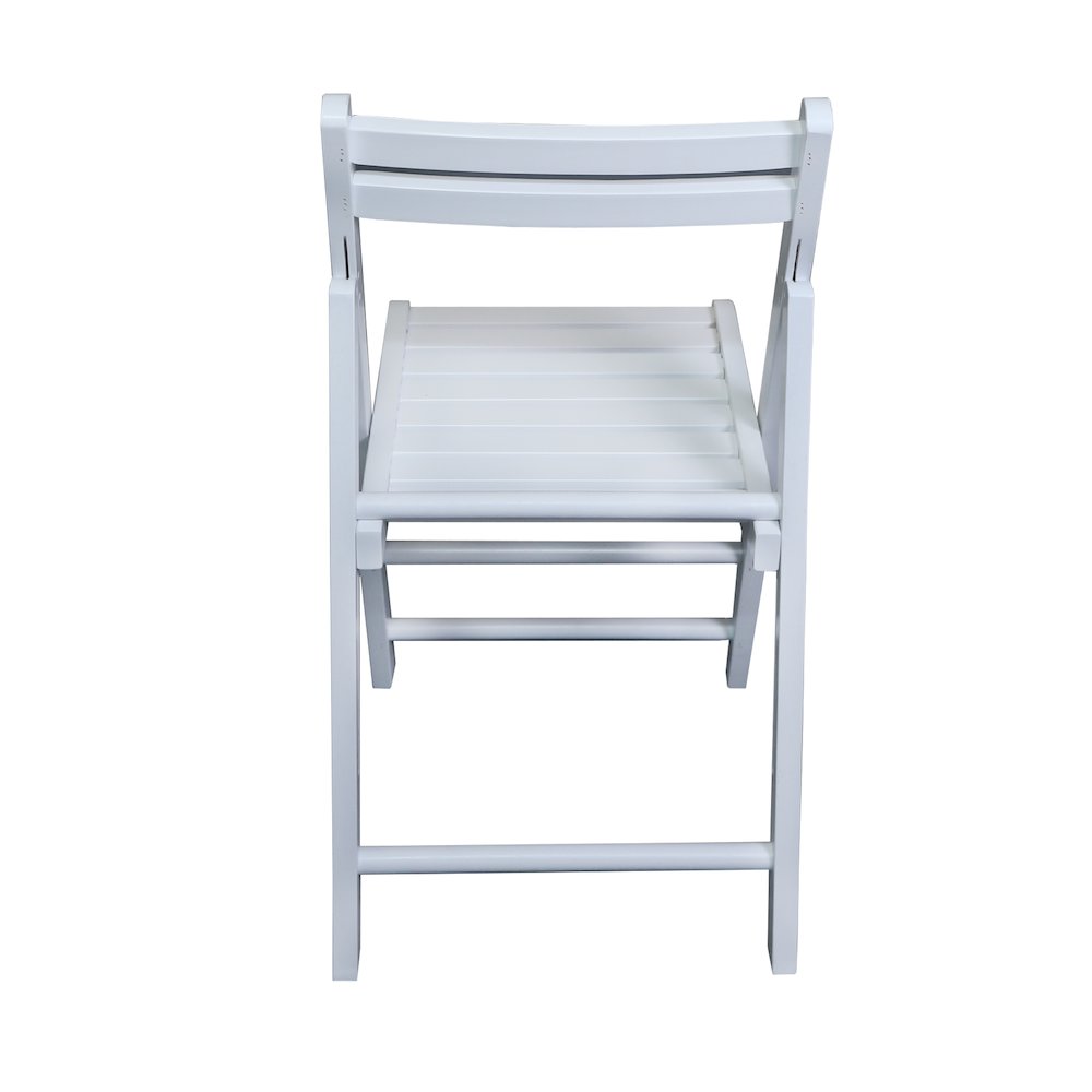 Casual Home Wooden Folding Chairs 2-Pcs Set - White