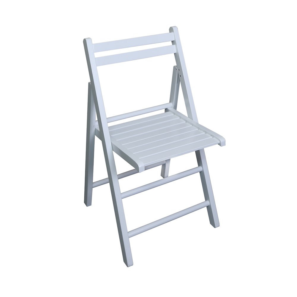 Casual Home Wooden Folding Chairs 2-Pcs Set - White