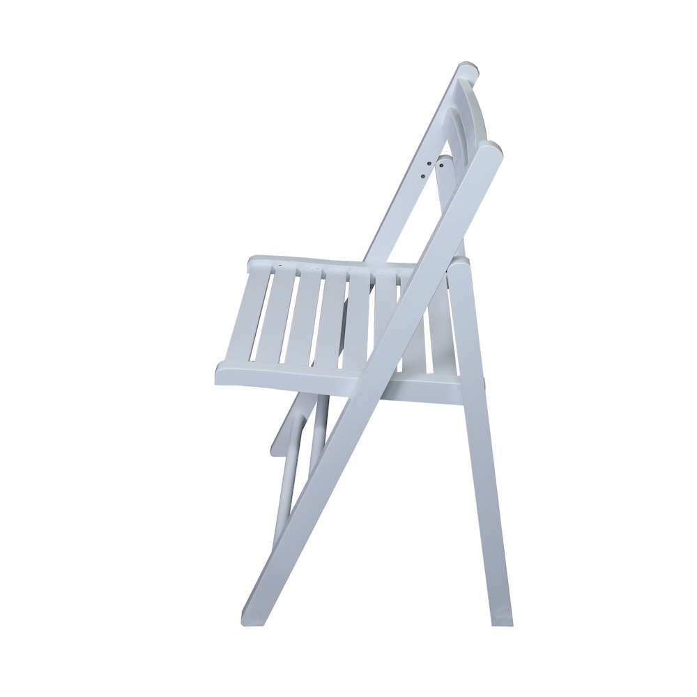 Casual Home Wooden Folding Chairs 2-Pcs Set - White