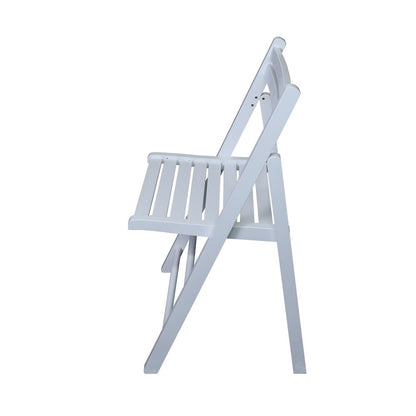 Casual Home Wooden Folding Chairs 2-Pcs Set - White