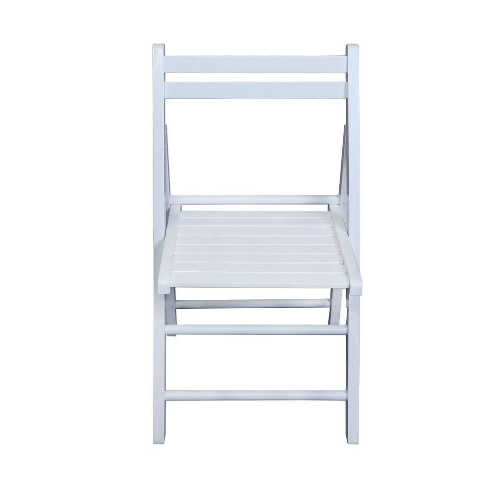 Casual Home Wooden Folding Chairs 2-Pcs Set - White