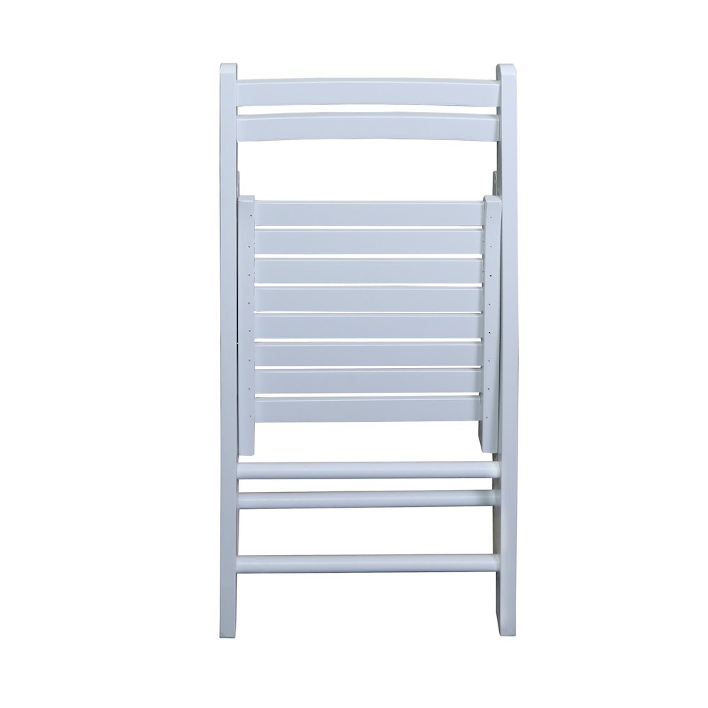 Casual Home Wooden Folding Chairs 2-Pcs Set - White