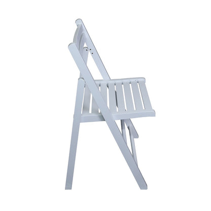 Casual Home Wooden Folding Chairs 2-Pcs Set - White
