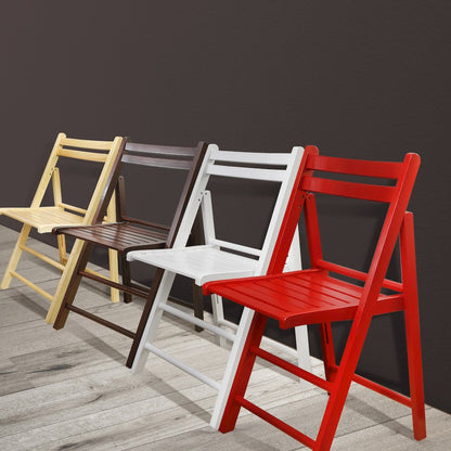 Casual Home Wooden Folding Chairs 2-Pcs Set - White