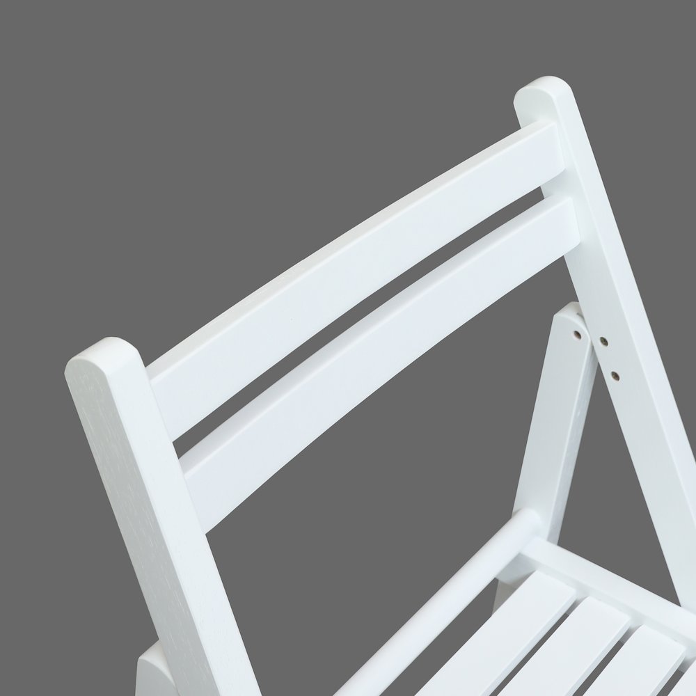 Casual Home Wooden Folding Chairs 2-Pcs Set - White