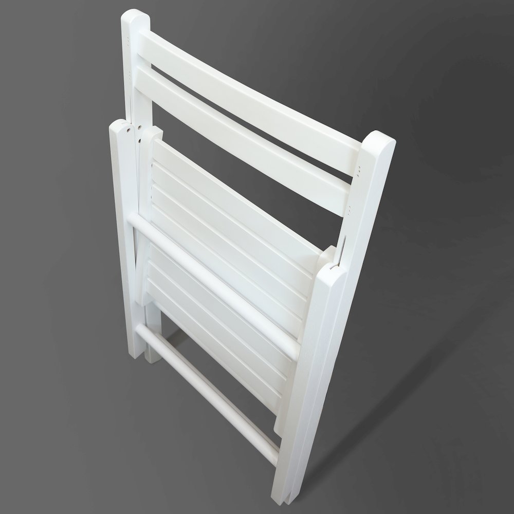 Casual Home Wooden Folding Chairs 2-Pcs Set - White