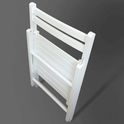 Casual Home Wooden Folding Chairs 2-Pcs Set - White
