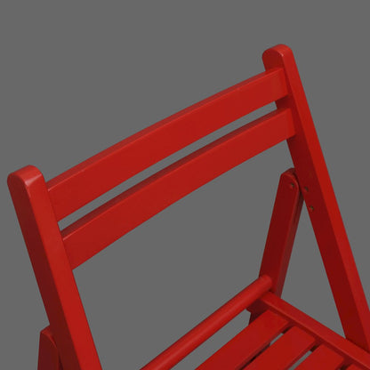 Casual Home Wooden Folding Chairs 2-Pcs Set - Red