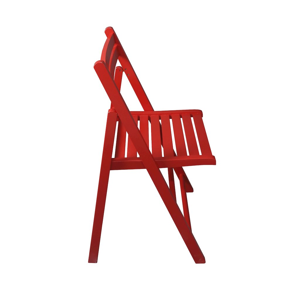 Casual Home Wooden Folding Chairs 2-Pcs Set - Red