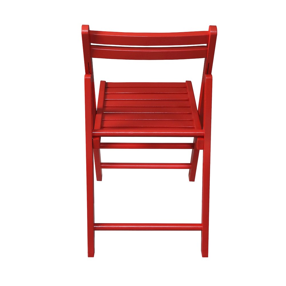 Casual Home Wooden Folding Chairs 2-Pcs Set - Red