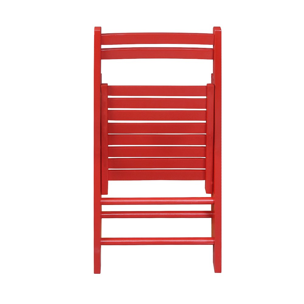 Casual Home Wooden Folding Chairs 2-Pcs Set - Red