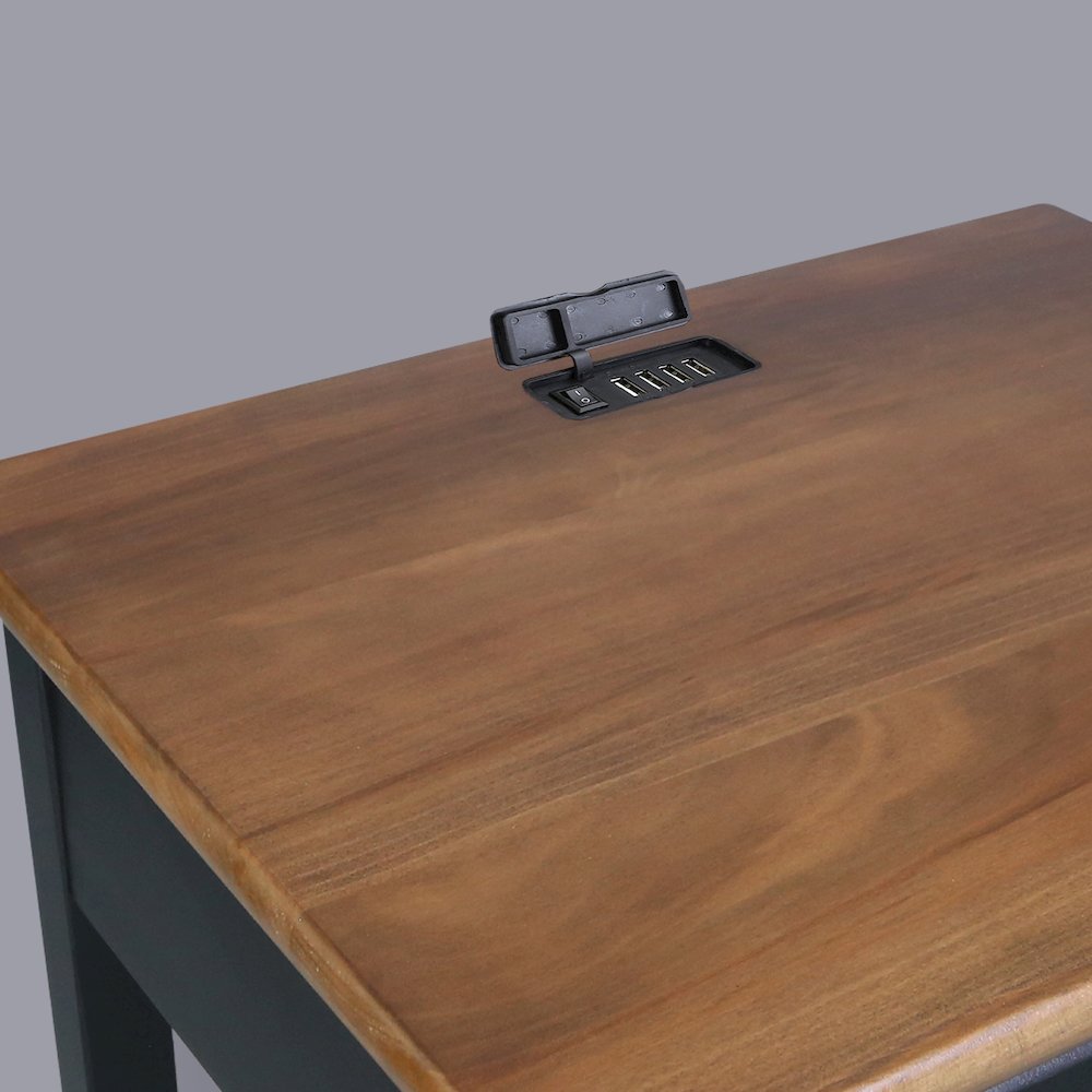 Night Owl Nightstand with USB Port - Walnut Black