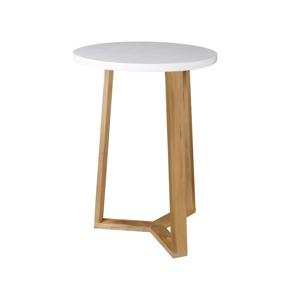 Aesthetic Tripod Round Side Table with Solid American Hardwood Legs, Natural