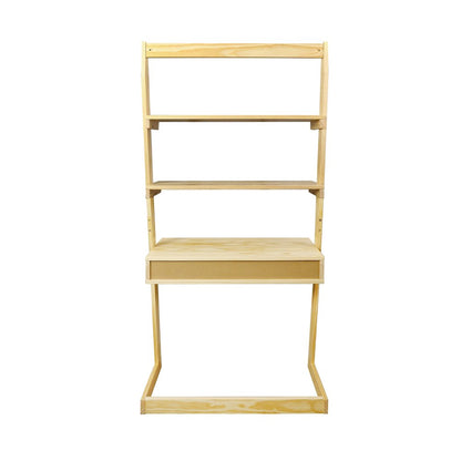 Freestanding Ladder Desk with Drawer, Natural