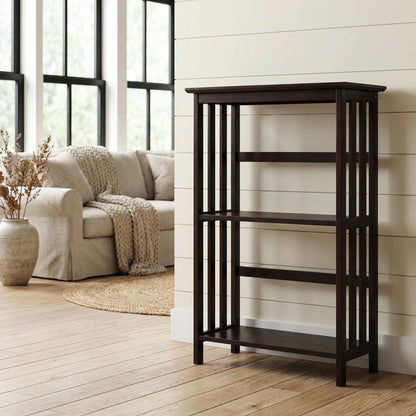 Wooden Bookcase with 29.5-inch Width and Open Shelving Design