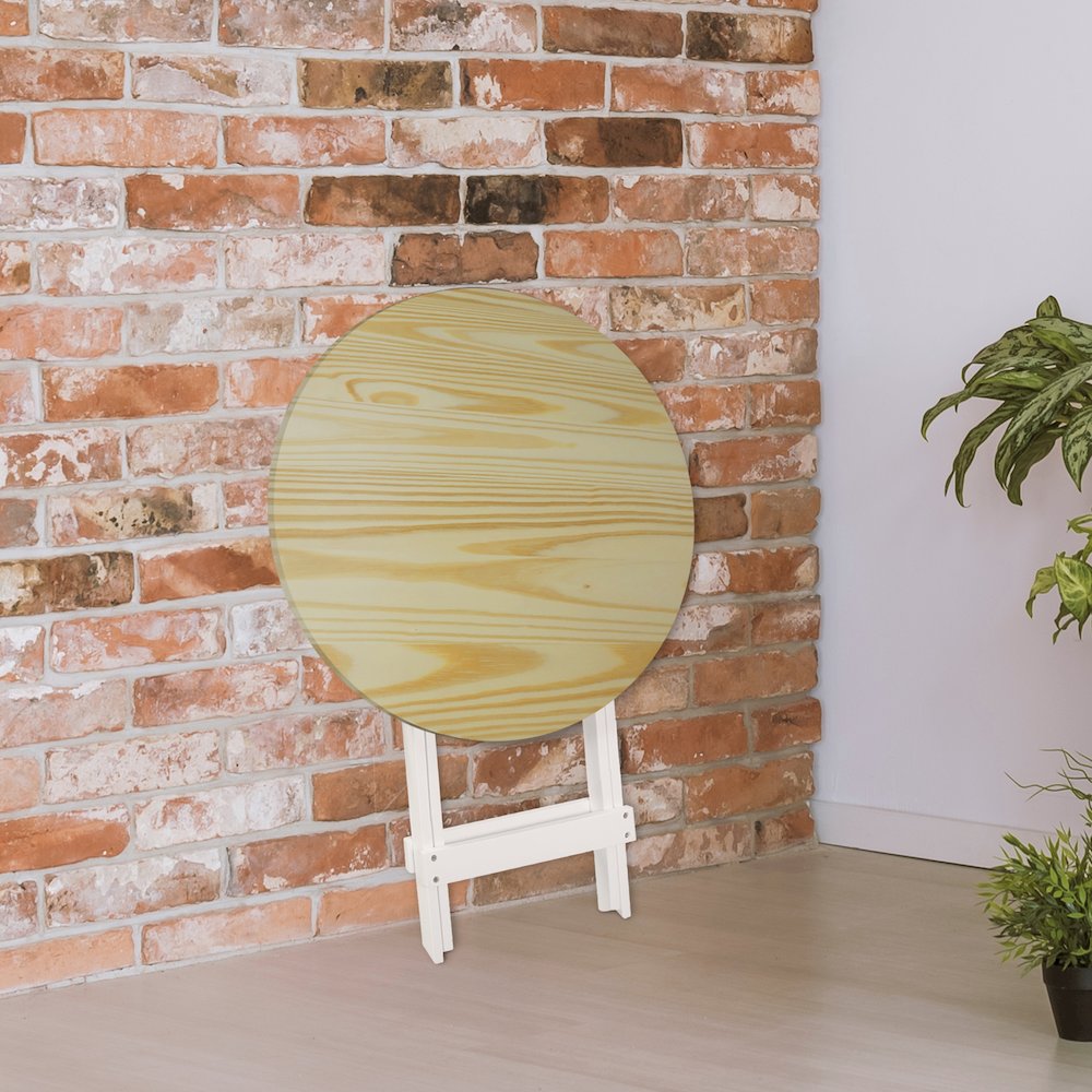 100% Solid Wood Round Folding Table