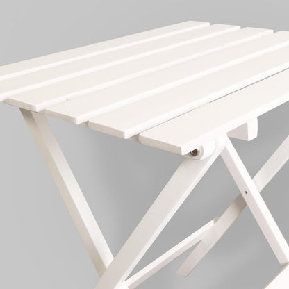 Portable Solid Wood Folding Side Table 2-Piece Set - White