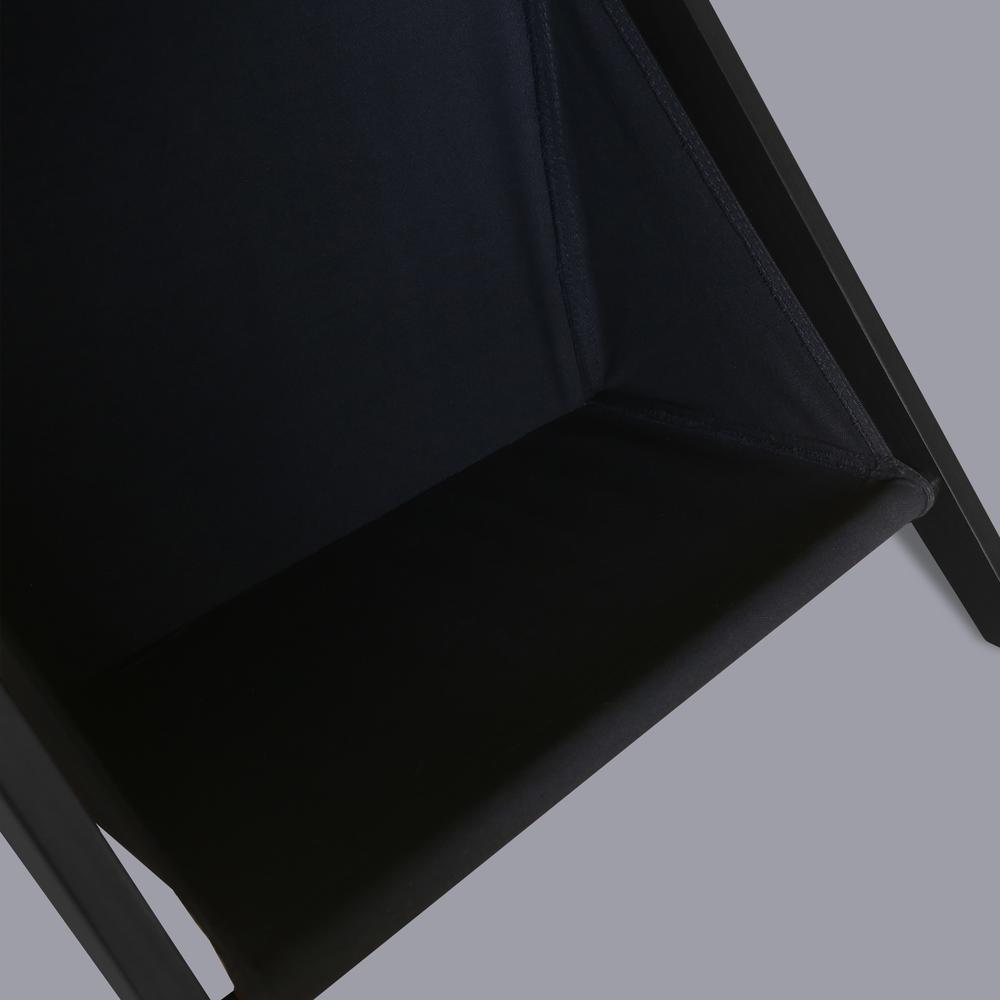 Casual Home Z-Shaped Sofa Side Table with Canvas Storage Basket - Black