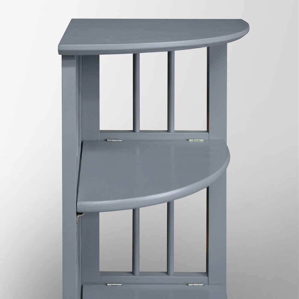 Casual Home Mission 4-Shelf Corner Folding Bookcase, Slate Gray