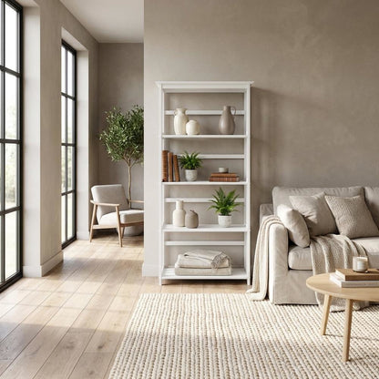 Wooden Bookcase with 5 Shelves and Sturdy Storage Organizer