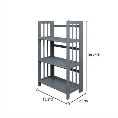 Wooden Bookcase in Finish with Adjustable Shelves for Home Office