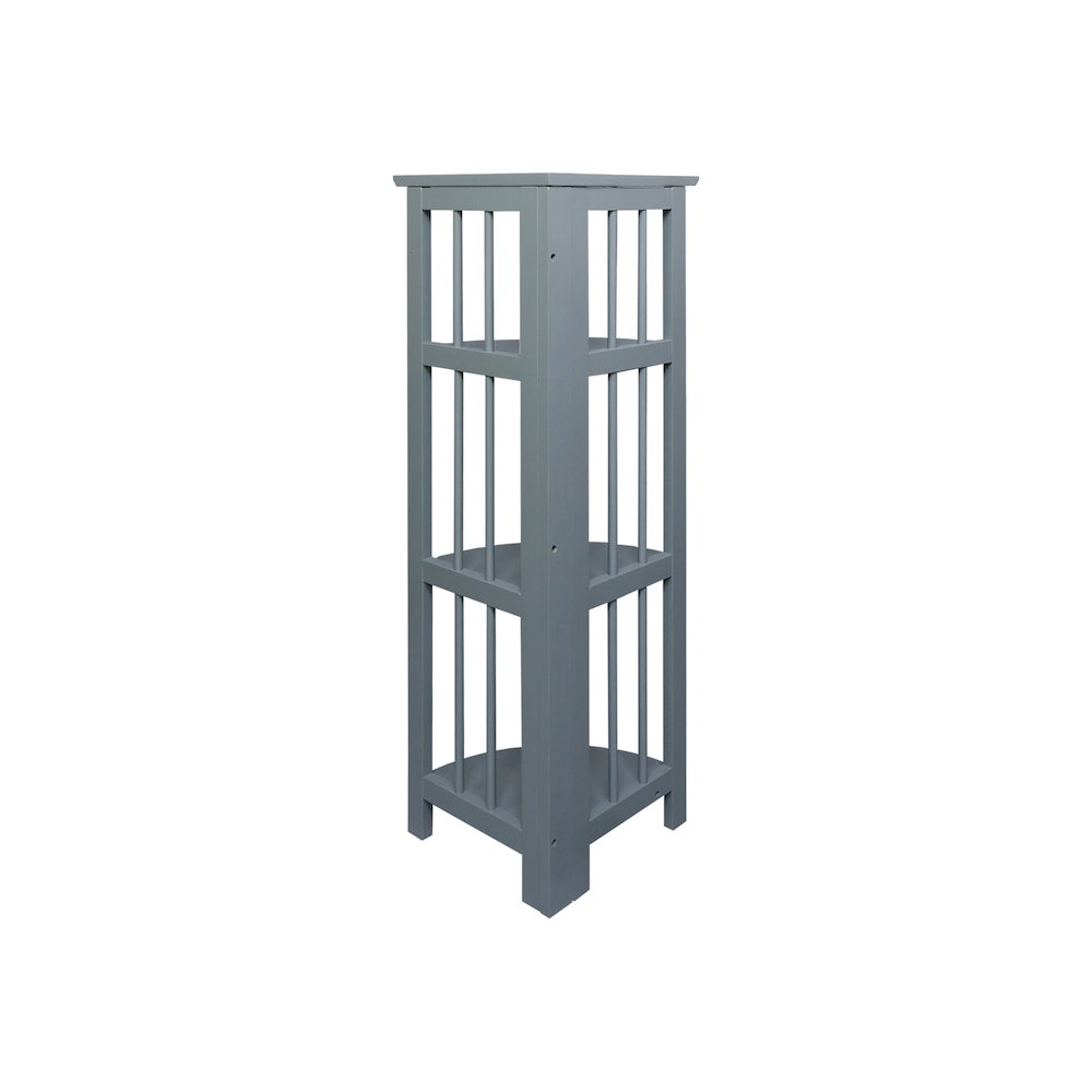 Casual Home Mission 4-Shelf Corner Folding Bookcase, Slate Gray