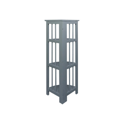 Casual Home Mission 4-Shelf Corner Folding Bookcase, Slate Gray