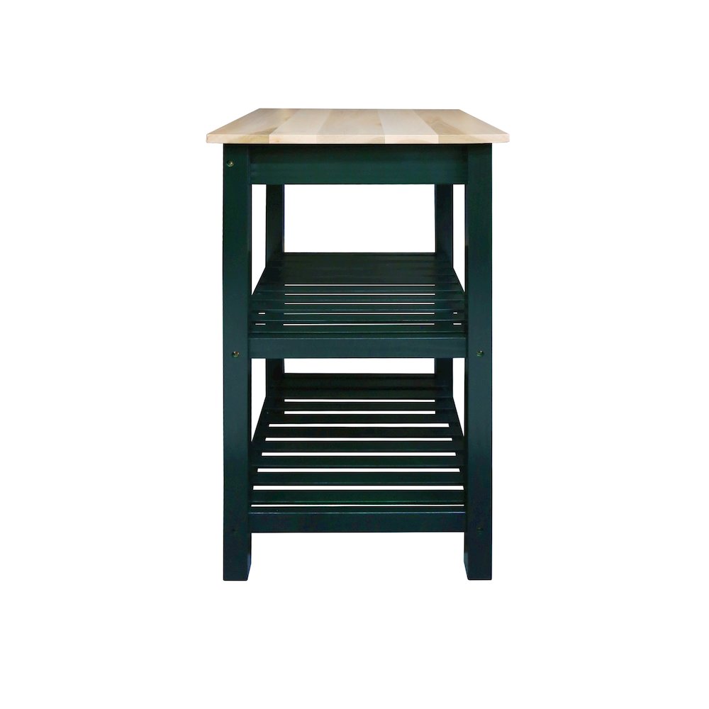 Sunrise Kitchen Island with Solid Wood Top, Hunter Green