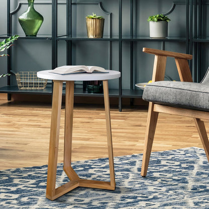 Aesthetic Tripod Round Side Table with Solid American Hardwood Legs, Natural