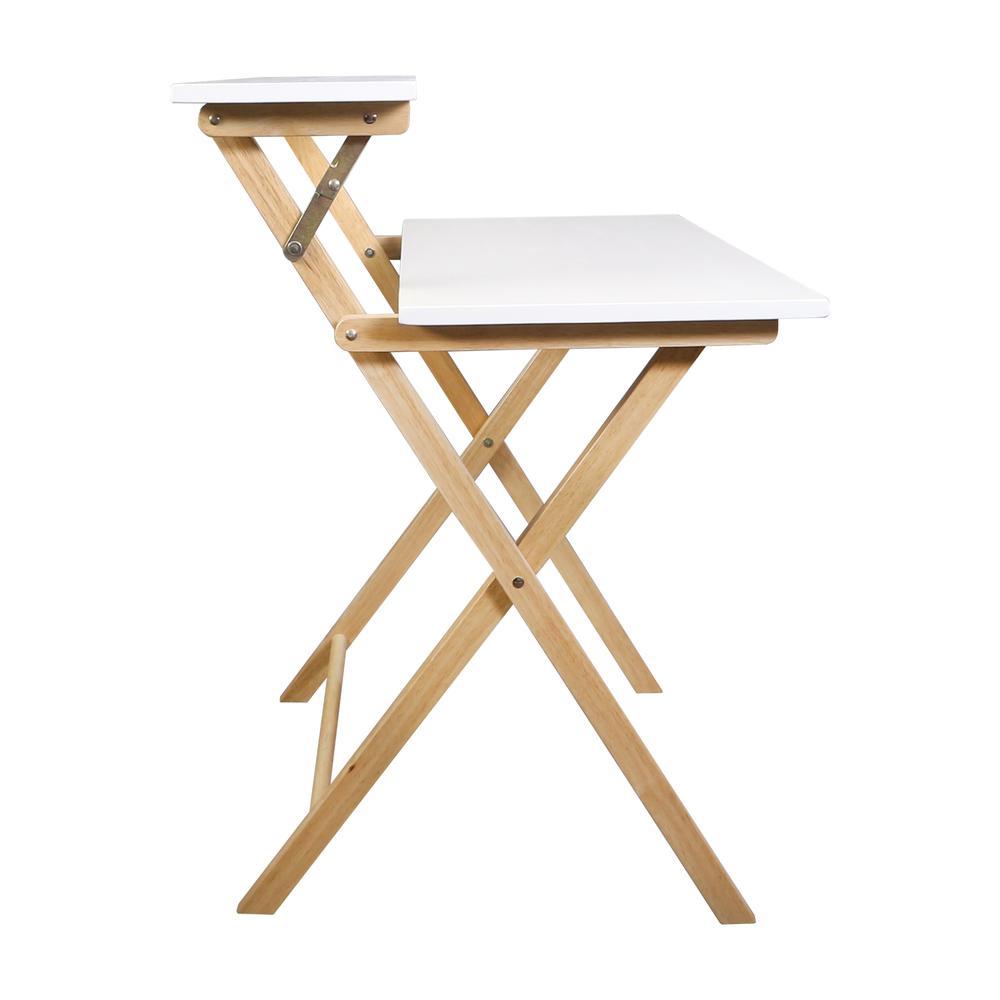 Solid Wood 2-tier Folding Laptop Working Desk