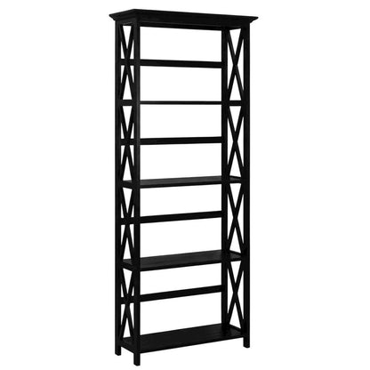 Simple Wooden Bookcase in Finish with Adjustable Shelves