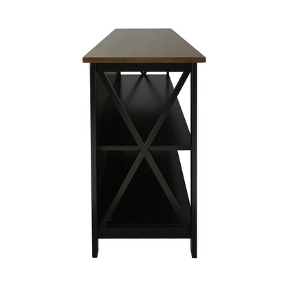 Ashford Console Table / TV Stand with Spacious Shelves, Top made with 100% Solid USA Cherry Wood