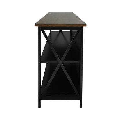 Ashford Console Table / TV Stand with Spacious Shelves, Top made with 100% Solid USA Cherry Wood
