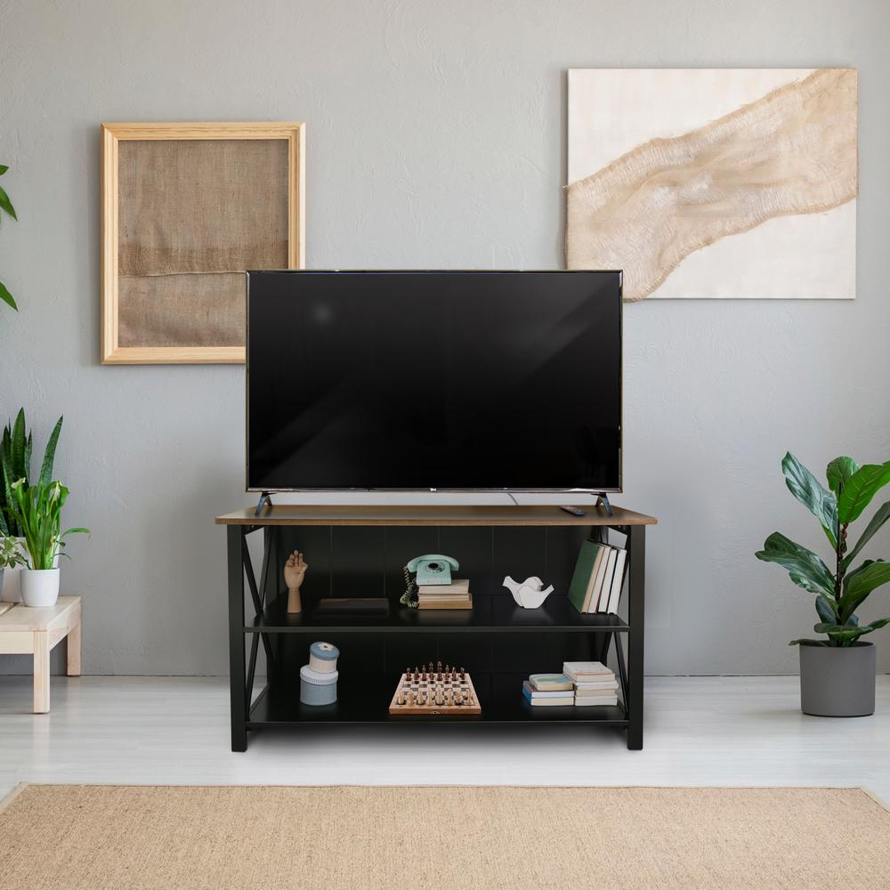 Ashford Console Table / TV Stand with Spacious Shelves, Top made with 100% Solid USA Cherry Wood