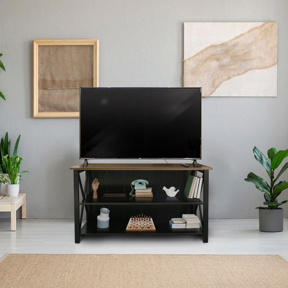Ashford Console Table / TV Stand with Spacious Shelves, Top made with 100% Solid USA Cherry Wood