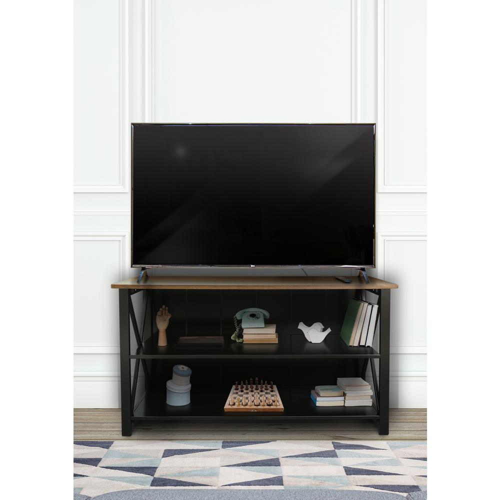 Ashford Console Table / TV Stand with Spacious Shelves, Top made with 100% Solid USA Cherry Wood