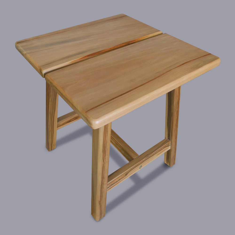 100% American Hardwood Rectangle Stool with Split Top