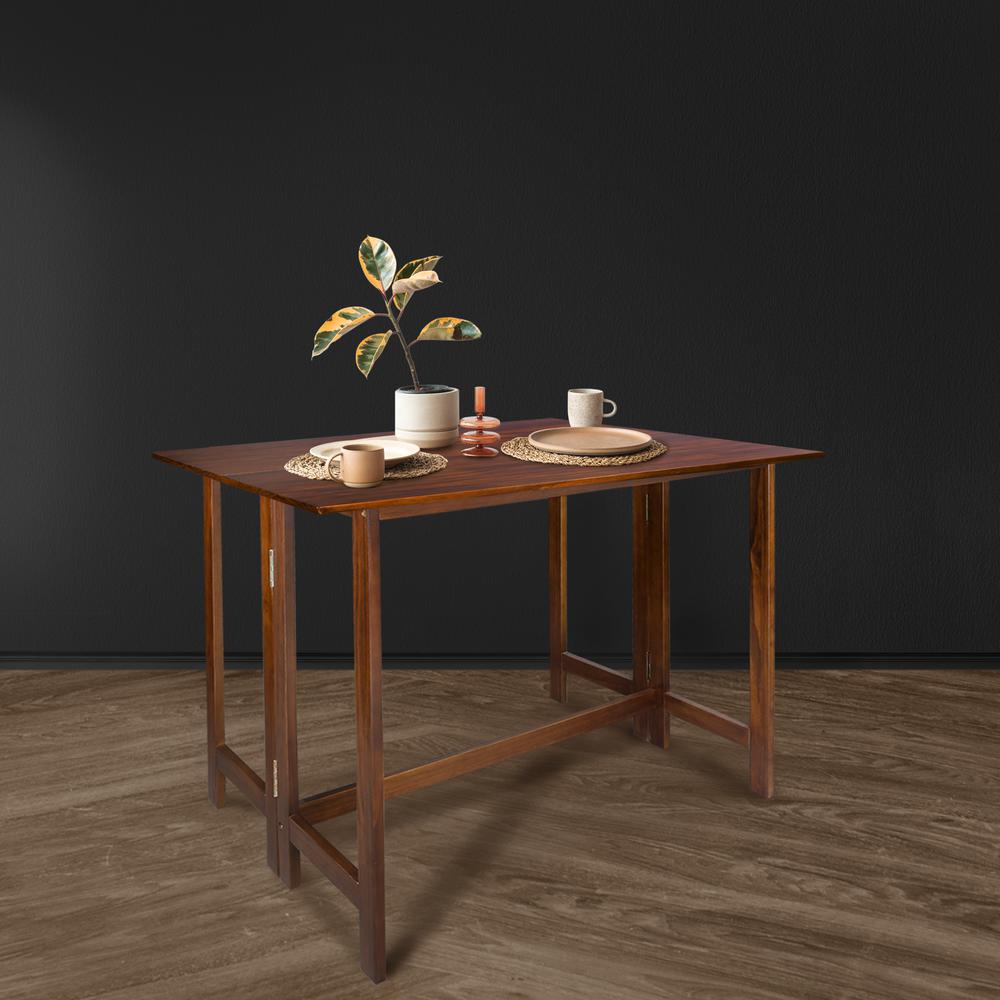 Solid Wood Folding Console to Dining Convertible Table