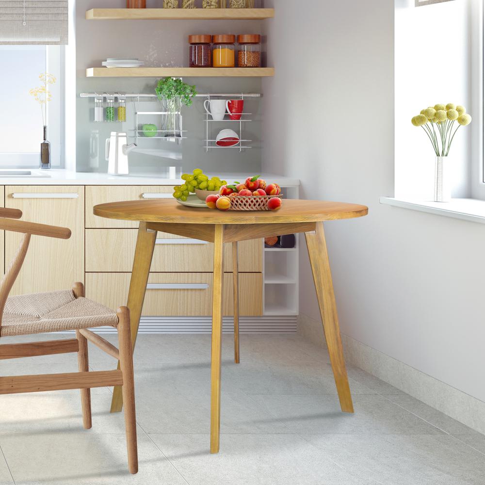 Genuine 36" Round Dining Table with Solid American Gum - Harvest Gold