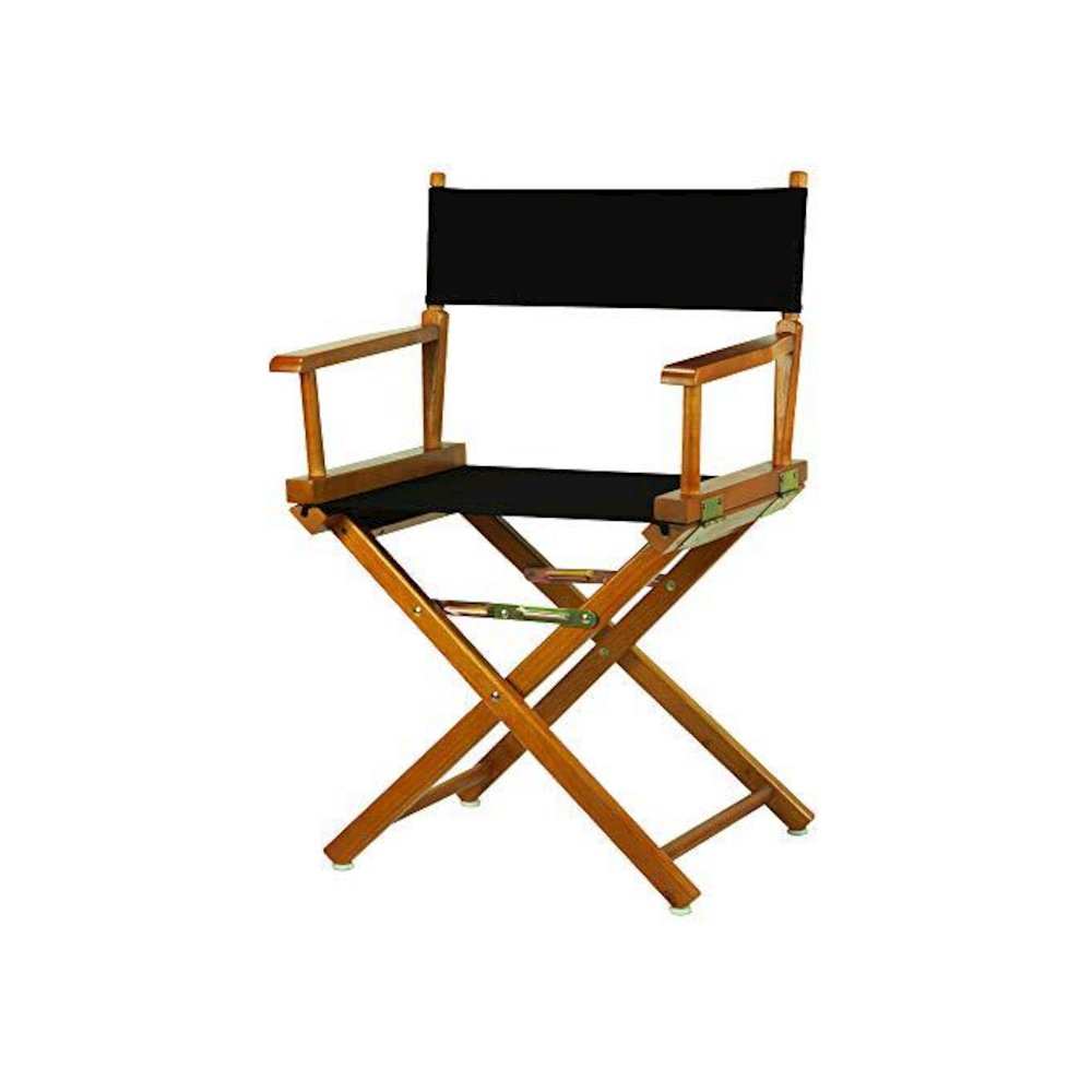 18" Director's Chair Honey Oak Frame-Black Canvas