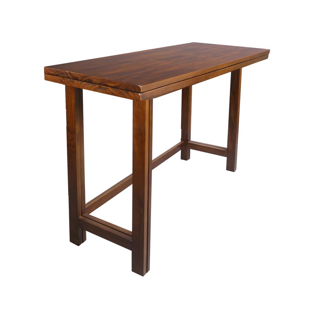 Solid Wood Folding Console to Dining Convertible Table