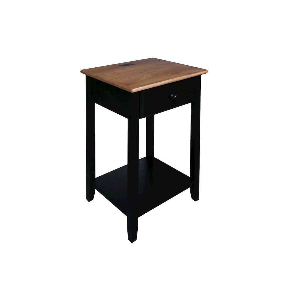 Night Owl Nightstand with USB Port - Walnut Black
