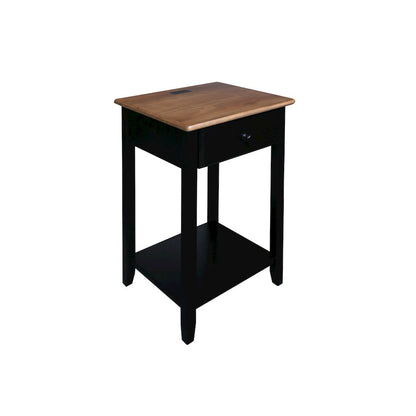Night Owl Nightstand with USB Port - Walnut Black