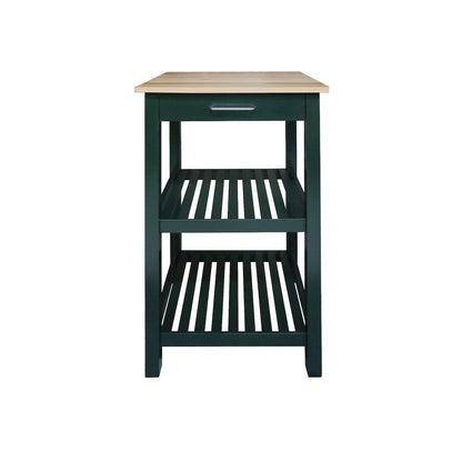Sunrise Kitchen Island with Solid Wood Top, Hunter Green
