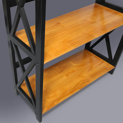 Montego 3-Shelf Bookcase, Antique Walnut/Black