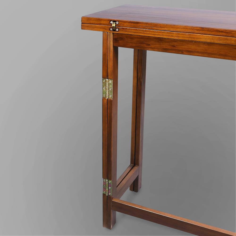 Solid Wood Folding Console to Dining Convertible Table