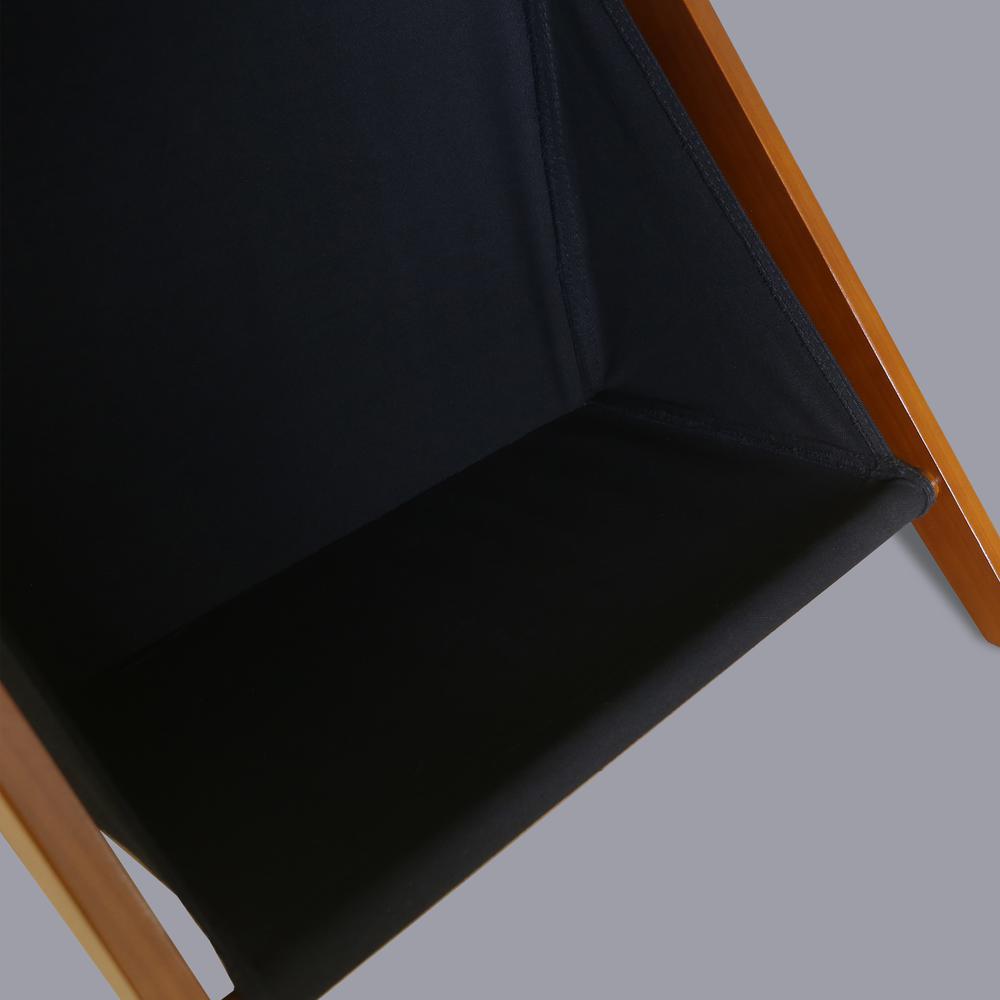 Casual Home Z-Shaped Sofa Side Table with Canvas Storage Basket - Chestnut