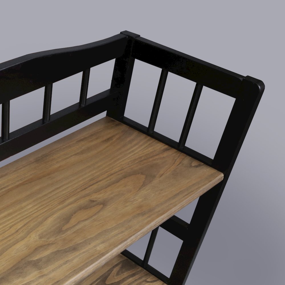 Solid Wood 2-Tier Small Bookshelf with Drawer