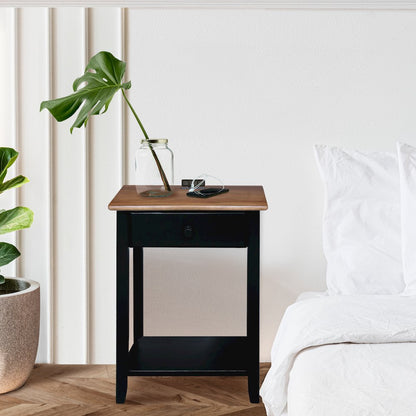 Night Owl Nightstand with USB Port - Walnut Black